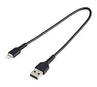 StarTech.com Cable Resistente USB-A a Lightning de 30 cm Negro - Cable de Sincronización y Carga USB Tipo A a Lightning con