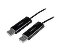 StarTech Cable Switch KM USB 2 Puertos, Transferencia de Archivos (SVKMS2) | Comparte teclado y raton entre 2 ordenadores, Conmutacion por raton o teclas rapidas, 3x USB-A Macho