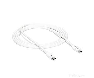 StarTech Cable Thunderbolt 3 Pasivo 2m 20Gbps 100W PD 4K Blanco USB-C | Blindaje coaxial de aleación trenzada, Compatible con Thunderbolt 4, USB 3.2 y USB-C