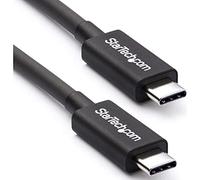 StarTech Cable Thunderbolt 3 Pasivo 50cm 40Gbps 100W PD 5K Negro USB-C | Doble 4K 60Hz, Blindaje coaxial de aleación trenzada, Thunderbolt 4, USB 3.2 y USB-C