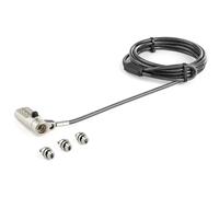 StarTech Cable de seguridad LTULOCK4D 2 m para K-Slot Ranura Nano Wedge Negro/Plateado