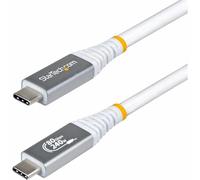 StarTech - Cable USB 4 de 45 cm, 80 Gbps, cable USB-C certificado USB-IF, 240 W, 8K 120Hz/4K 240Hz DP2.1, compatible con Thunderbolt 4, color blanco