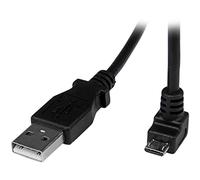 StarTech.com Cable Adaptador 2m USB A Macho a Micro USB B Macho Acodado en Ángulo hacia Abajo para Teléfono Móvil
