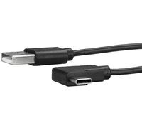STARTECH Cable USB-A a USB-C 2.0 Angulada, 1m, Negro