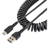 STARTECH Cable USB-A a USB-C reforzado en espiral, 0.5m