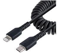 StarTech Cable USB-C a Lightning 50cm Rizado MFi Negro (RUSB2CLT50CMBC)