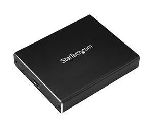 StarTech Caja 2 Bahías M.2 SATA RAID, USB 3.1 10Gbps (SM22BU31C3R) | Compatible con función TRIM para SSD, Compatible con puertos Thunderbolt 3, Caja de aluminio macizo