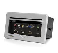 StarTech Caja de Conexiones para Mesa, Entrada HDMI VGA y Mini DisplayPort | Salida HDMI con un solo cable, Conmutación automática de vídeo y audio, Instalación en mesa