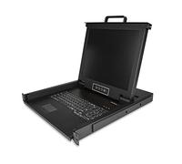 StarTech Cajon Consola KVM LCD 1U 17" VGA con Cables y USB (RKCONS1701) | Monitor TFT 1280x1024, Teclado de 99 teclas con Trackpad, Soporta VGA y USB