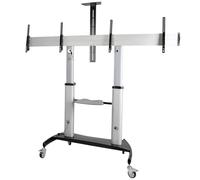 StarTech Carrito para Dos TV VESA de 37 a 60in, 50kg (STNDMTVDUO) | Con estantes para equipos, Soporte VESA ajustable, Base rodante