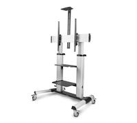 StarTech Carrito Rodante para TV hasta 100in, 100kg (1110C-MOBILE-TV-CART) | Con ruedas, Manivela manual, Pantalla plana, Soporte móvil de suelo