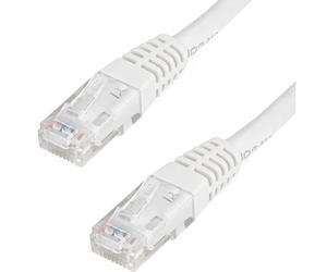 StarTech.com 10 ft White Molded Category 6 Patch Cable - ETL Verified - Cable de Red (3,05m, Color Blanco, 1,46 cm, 20 cm, 20,8 cm, RJ45 Male, RJ45 Male)