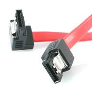 StarTech.com 12" latching sata cable - 1 Right Angle M/M - Cable SATA (Rojo)