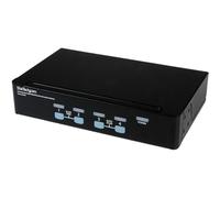 StarTech.com 4 Port StarView USB KVM Montaje en Rack Negro Interruptor KVM - Periférico de Entrada (USB, USB, 1920 x 1440 Pixeles, Negro, 1U, 1,03 kg)