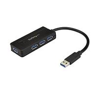 StarTech.com - Hub Concentrador USB 3.0 de 4 Puertos - Mini Ladrón USB con Adaptador de Alimentación