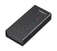 StarTech.com Hub Concentrador USB 3.0 (5Gbps) USB A a 5x USB-A y 2x USB Tipo C de 7 Puertos - Ladrón USB a USBC Industrial