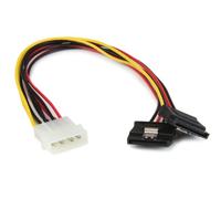 StarTech.com Adaptador Cable de 30cm Divisor de 4 Pines a Doble SATA con Cierre Seguridad Bloqueo Pestillo Latches - 2x SATA - 1x LP4