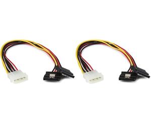 StarTech.com Adaptador Cable de 30cm Divisor de 4 Pines a Doble SATA con Cierre Seguridad Bloqueo Pestillo Latches - 2x SATA - 1x LP4 (Paquete de 2)