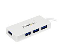 StarTech.com - Adaptador Concentrador Hub Ladrón USB 3.0 Super Speed para Laptop de 4 Puertos Salidas - Blanco