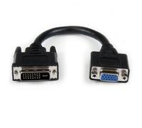 StarTech.com Adaptador Conversor de 20cm DVI-I a VGA - DVI-I Macho - HD15 Hembra - Cable Convertidor Negro