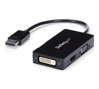 StarTech.com Adaptador Conversor DisplayPort a VGA DVI o HDMI - Convertidor A/V 3 en 1 para viajes