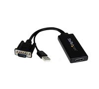 StarTech.com Adaptador VGA a HDMI con audio y alimentación USB – Conversor VGA a HDMI portátil – 1080 p