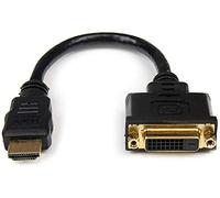 StarTech.com Adaptador de 20cm HDMI a DVI - DVI-D Hembra - HDMI Macho - Cable Conversor de Vídeo - Negro