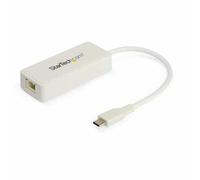 StarTech.com Adaptador de Red Ethernet USB-C con Puerto USB A - Adaptador de Red NIC Ethernet RJ45 USB Tipo C USB 3.0/USB 3.1 Blanco - Adaptador LAN Compatible con TB3 - Win/Mac/Chrome