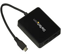 StarTech Adaptador USB-C a 2 Gigabit Ethernet + USB 3.0 Extra Negro