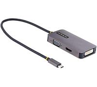 Startech.com Adaptador De Vídeo Usb C, Adaptador Usb Tipo C A Hdmi Vga Dvi Hasta 4k 60hz, Adaptador De Pantalla Multipuertos, Compatible Con