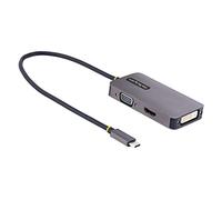 Startech.com Adaptador De Vídeo Usb C, Adaptador Usb Tipo C A Hdmi Vga Dvi Hasta 4k 60hz, Adaptador De Pantalla Multipuertos, Compatible Con