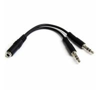 StarTech Adaptador divisor de auriculares MUYHSFMM 2x 3,5 mm 3 a 4 pines Negro