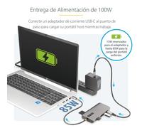 StarTech.com Adaptador Multipuerto USB-C de 3 Monitores HDMI/DP - 2X 4K60 + 4K30 HDMI y DP - 4X USB-A - PD 100W - Lector SD