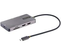 Startech.com adaptador multipuertos usb c 2x hdmi 4k 60hz, hub usb-a 3