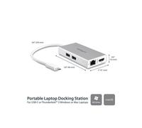 StarTech.com - Adaptador Multipuertos USB-C - Docking Station Portátil USB-C 4K HDMI - Entrega de Potencia 60W - GbE - Hub 2x US