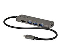 StarTech.com Adaptador Multipuertos USB-C - Docking Station USB Tipo C a HDMI 2.0b 4K de 60Hz (HDR10) - PD de 100W de Paso - Hub USB 3.0 de 4 Puertos - Replicador USBC - con Cable de 30cm