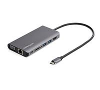 StarTech.com Adaptador Multipuertos USB-C con HDMI / VGA - PD - SD - Ethernet - Audio y Micrófono - con Cable de Conexión de 30 cm - Mini Docking Station para Macbook Pro, Dell, Lenovo, Surface, HP y Chromebook ( DKT30CHVAUSP )