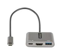 StarTech.com Adaptador Multipuertos USB C, USB Tipo C a HDMI, Vídeo de 4K, PD de 100W, Pass Through, Hub Ladrón USB 3.0 1x USBC