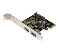 StarTech.com Adaptador Tarjeta Controladora PCI Express PCI-E 2 Puertos USB 3.0 con Alimentación SATA