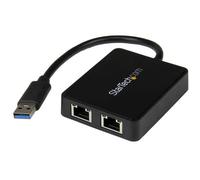Tarjeta de Red - StarTech.com USB32000SPT USB 3.0 a NIC Gigabit Doble con Puerto USB
