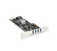 StarTech.com Adaptador Tarjeta PCI Express PCI-E 4 Puertos USB 3.0 (5Gbps) UASP 2 Canales de 5Gbps con Alimentación Molex SATA - Hub Interno (PEXUSB3S44V)