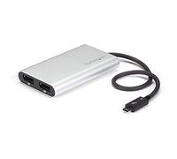 StarTech.com Adaptador Thunderbolt 3 a 2 Puertos DisplayPort 4K 60Hz Compatible con Windows y Mac, Conversor Thunderbolt 3 a DisplayPort