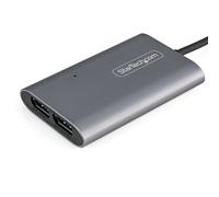 StarTech.com - Adaptador Thunderbolt 3 a Dos Puertos DisplayPort DP 1.4 - Adaptador Thunderbolt 3 a DP de 2 Monitores 4K de 60Hz