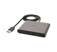 StarTech.com Adaptador USB 3.0 a 4 Puertos HDMI - Tarjeta Gráfica y de Vídeo Externa - Dongle Llave USB-A a 4x HDMI - 1080p a 60Hz - Conversor Multimonitor USB a HDMI - Solo para Windows