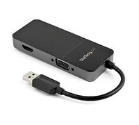 StarTech.com Cable Adaptador USB 3.0 a HDMI / VGA - 4K 1080 - Adaptador Gráfico Externo de Vídeo - Convertidor Externo de Vídeo para un Monitor Externo - Compatible con Mac y Windows