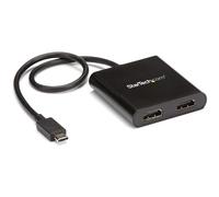 StarTech.com Adaptador USB a HDMI Doble, Hub MST USB Tipo C, Divisor Multiplicador HDMI Doble 4K 30Hz, HDR, con Cable Incorporado Extra Largo, Solamente para Windows (MSTCDP122HD)