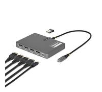 StarTech.com Adaptador USB-C a 4X Pantallas DisplayPort - DP 4K 60Hz - PD 140W de Paso para Carga de Portátiles - 1x Puerto USB 2.0 - TAA