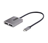 StarTech.com Adaptador USB-C a DisplayPort 1.4 Doble, Hub MST USB C Multi Monitor, Divisor Multiplicador DP Doble 5K 60Hz DP, HDR, Cable Extra Largo, Solamente para Windows (MST14CD122DP)