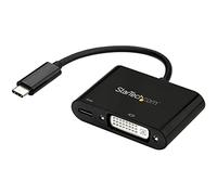 StarTech.com Adaptador USB C a DVI con Entrega de Alimentación - Conversor de Vídeo USB Tipo C a DVI-D Monomodo 1080p con Carga PD de Paso de 60W - Compatible con Thunderbolt 3 - Negro (CDP2DVIUCP)