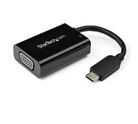StarTech.com Adaptador USB C a VGA con Entrega de Alimentación - Convertidor de Vídeo de USB tipo C a Monitor VGA de 1080p con Carga - PD de 60W - Compatible con Thunderbolt 3 - Negro (CDP2VGAUCP)